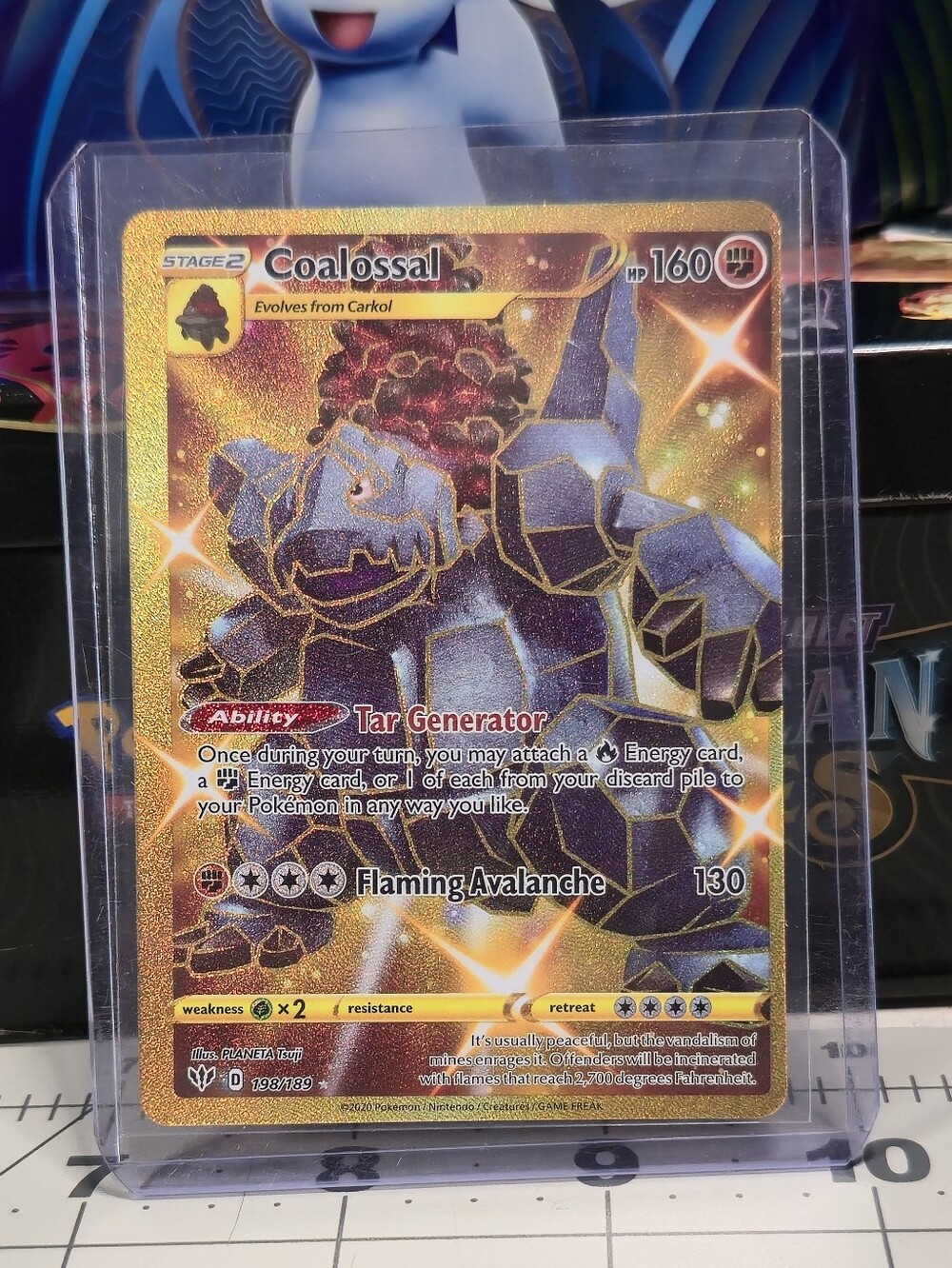 Coalossal Pokémon Gold Holo Rare (Off Centered)